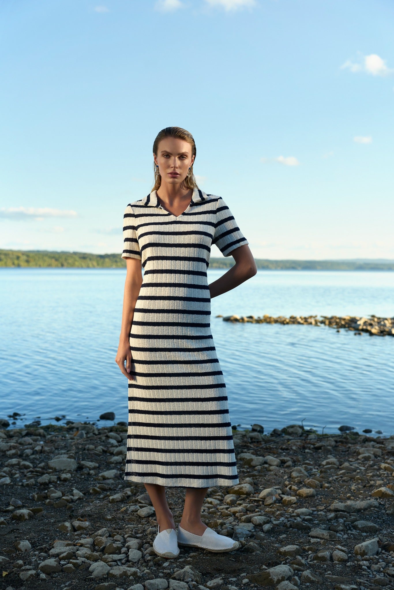 stripe knit dress Marina Size:UK 11 / US 12 / EU 45 Silhouette: Column finished touch Long sleeves Dresses for Pictures: Where