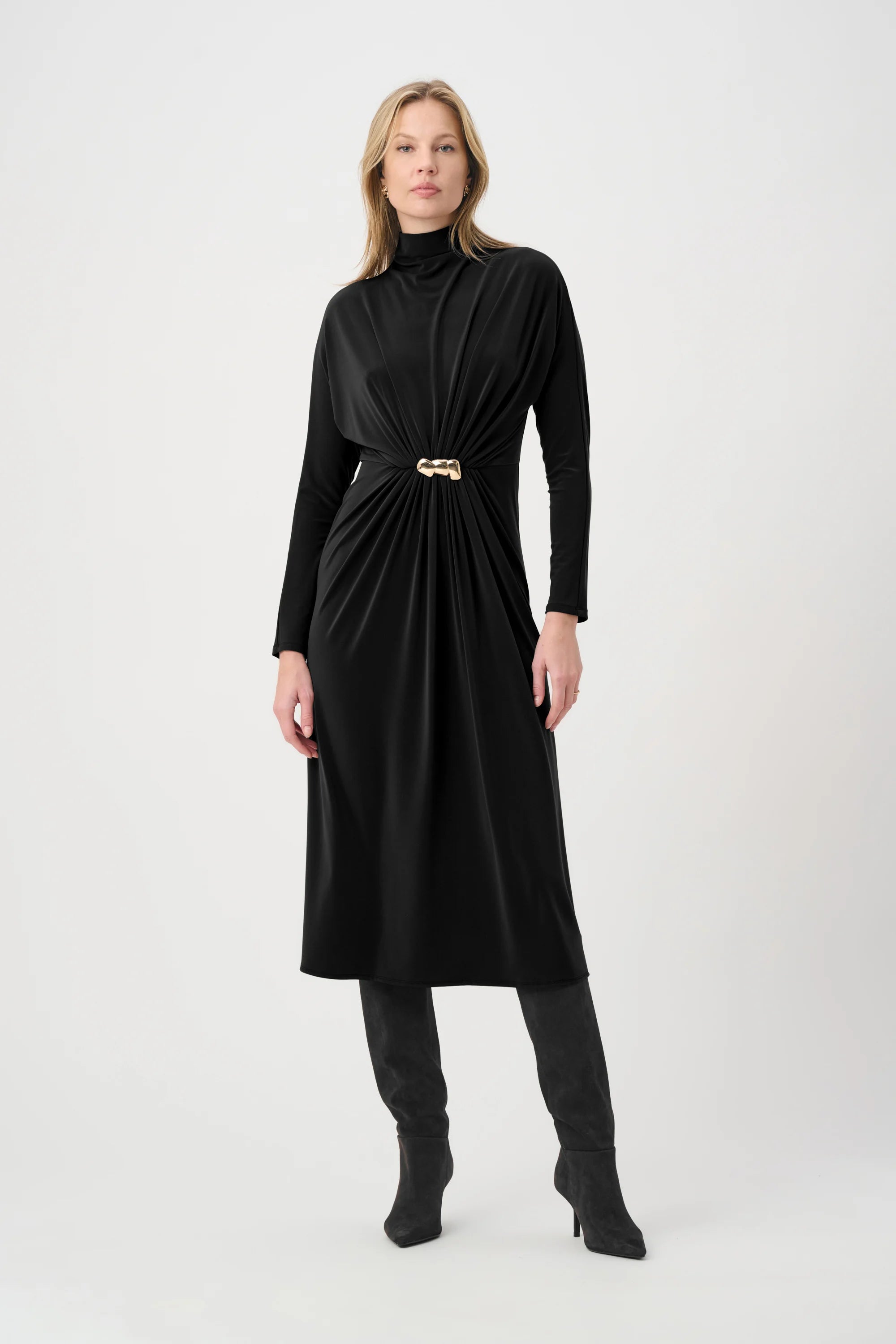 264065 - Draped Waist Turtleneck Dress | Joseph Ribkoff – Dream Pants