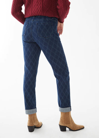 French Dressing Jeans Printed Pull-On Straight Ankle 
