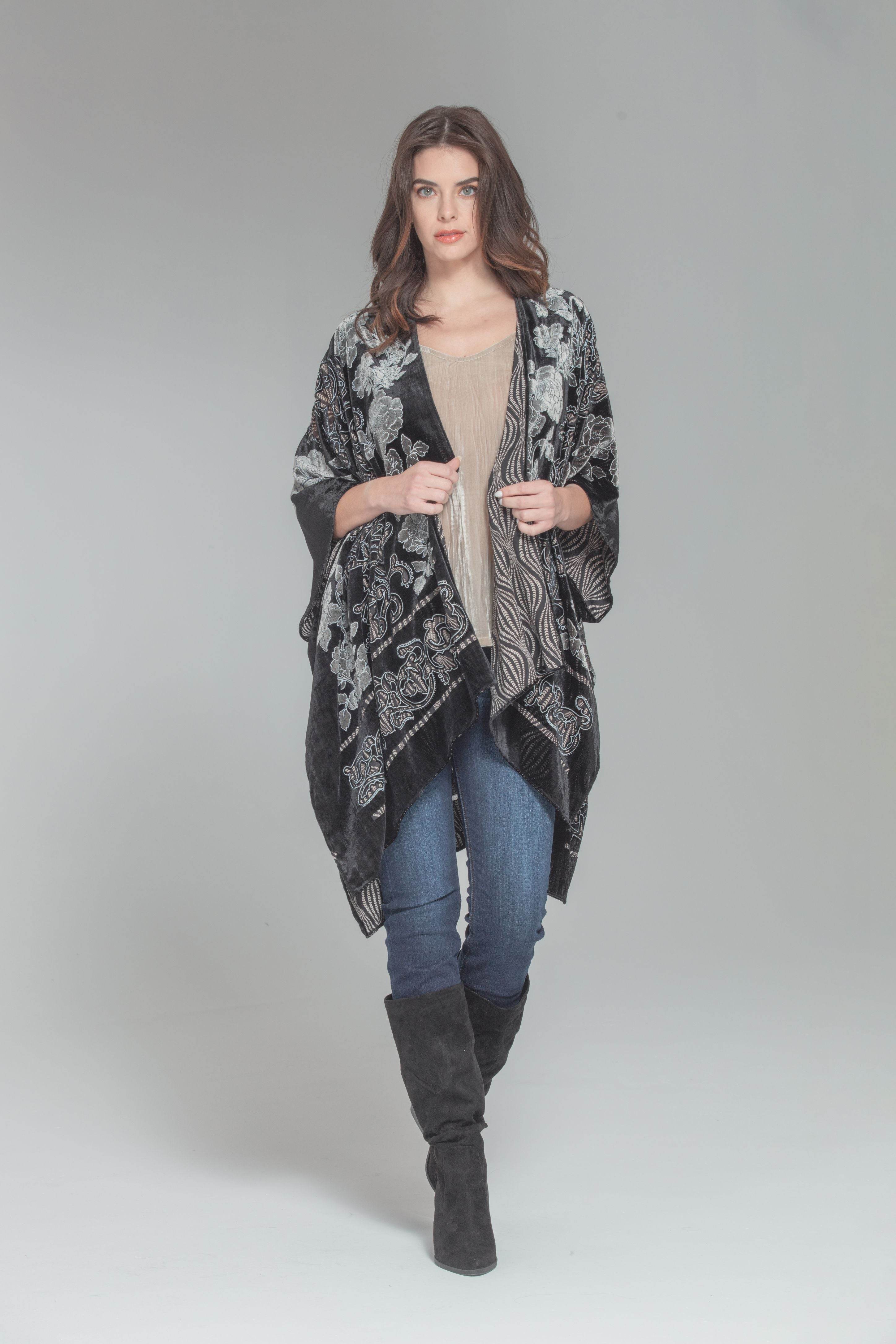 Drama Pending Burnout Velvet Kimono