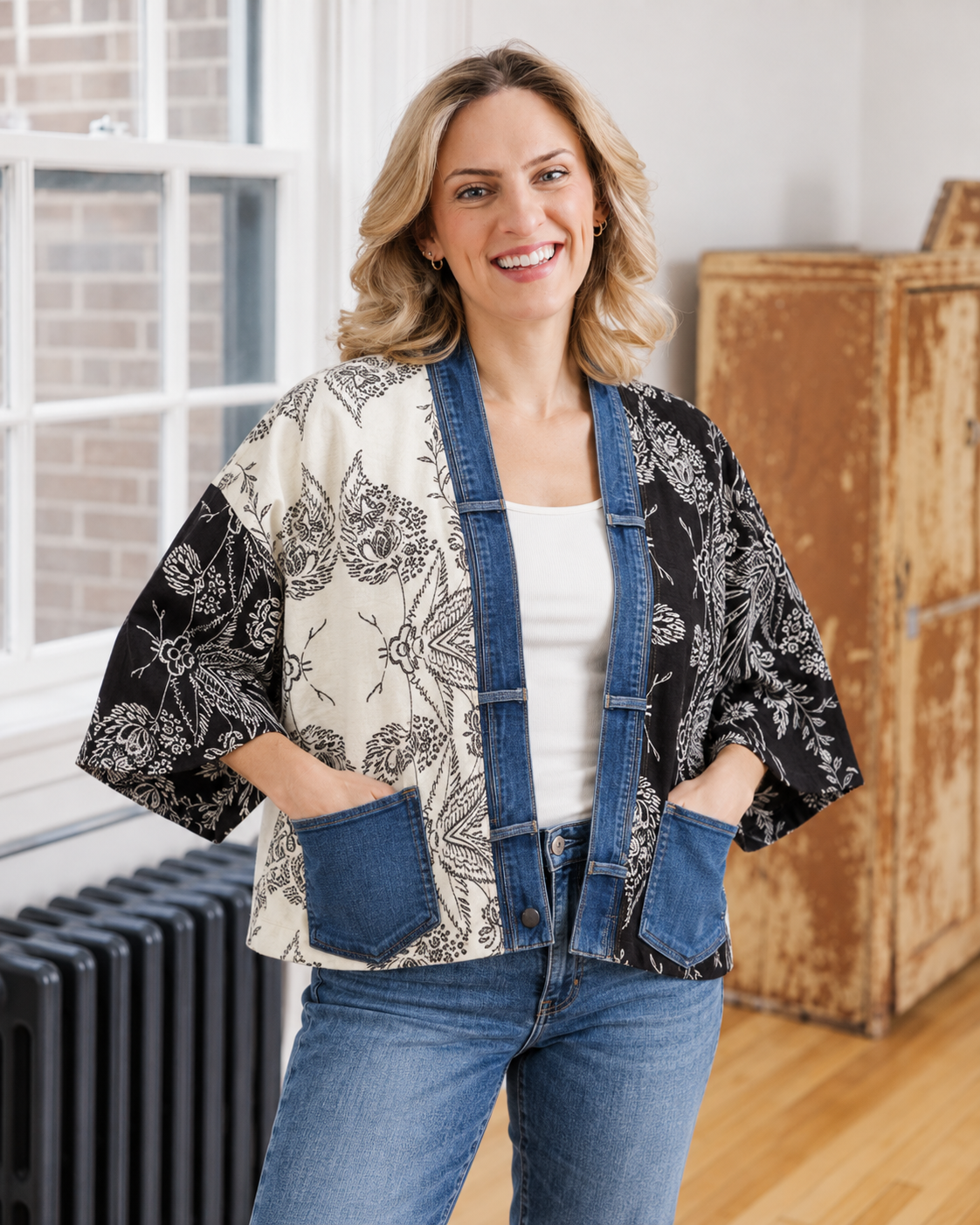 B598 慈雨 サークルジャガード柄プルオーバー ドロップショルダー 40 5262 - Karol Cardigan Jacket | Shannon Passero – Dream Pants
