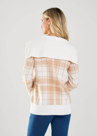 Plaid Half Zip Sweater - Dream Pants
