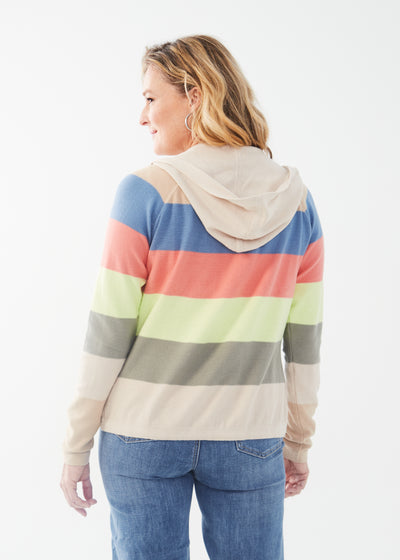 French Dressing Jeans Striped Hooded Cardigan 