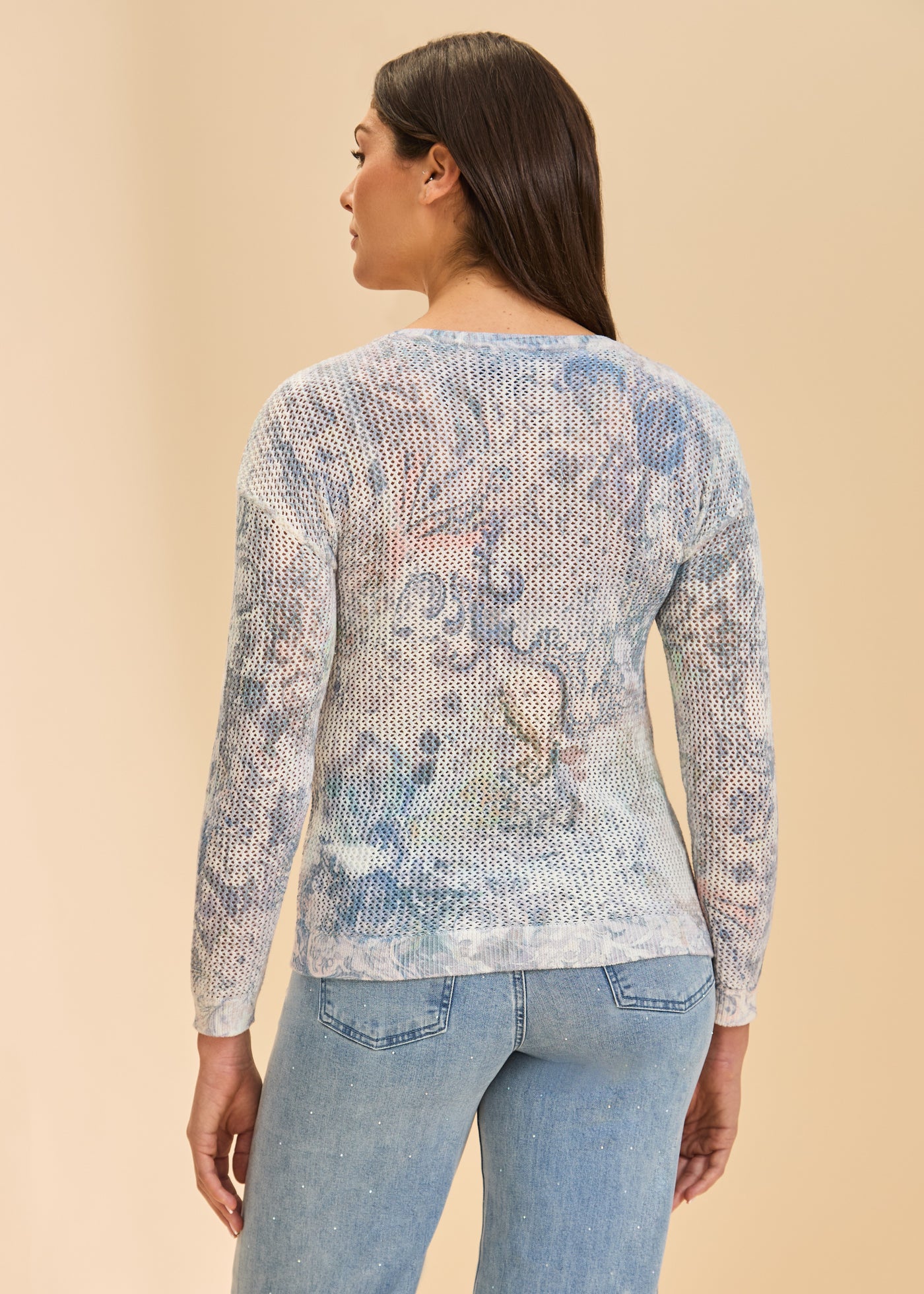 V-Neck Printed Sweater French Dressing Jeans