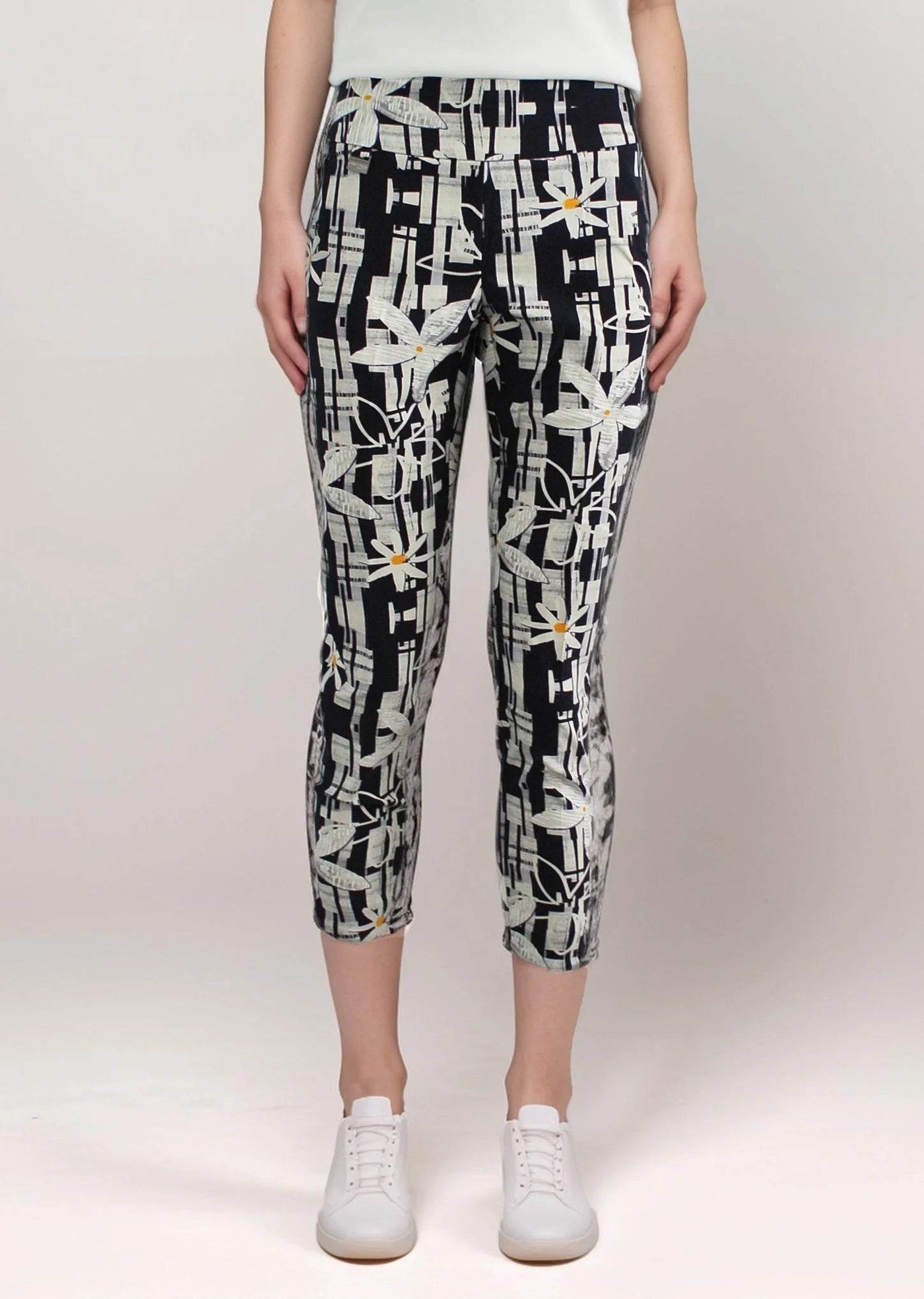 Graphic Daisy Tulip Hem Pants - Dream Pants