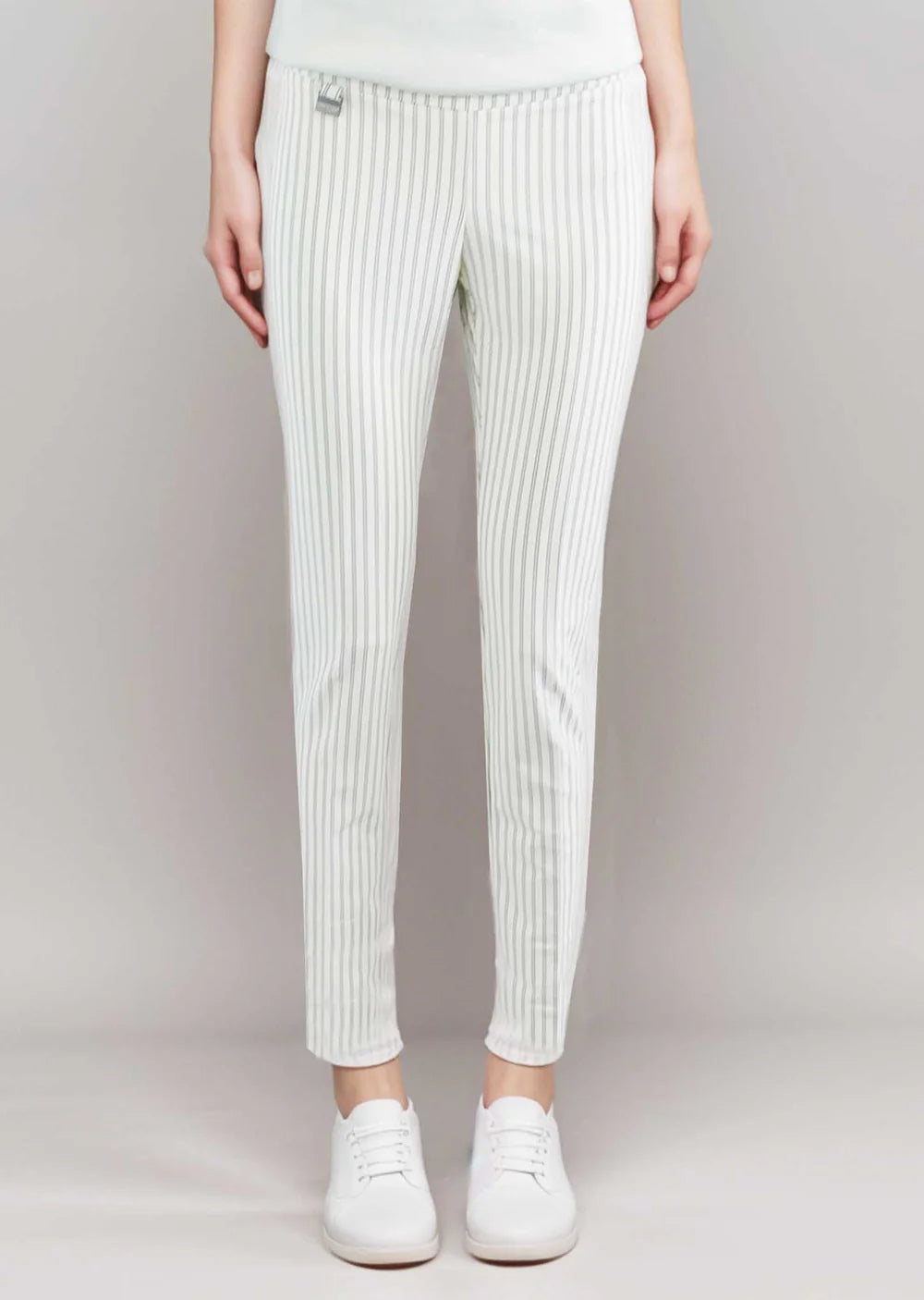 Double Pinstripe Slim Ankle Pant 28" Lisette L