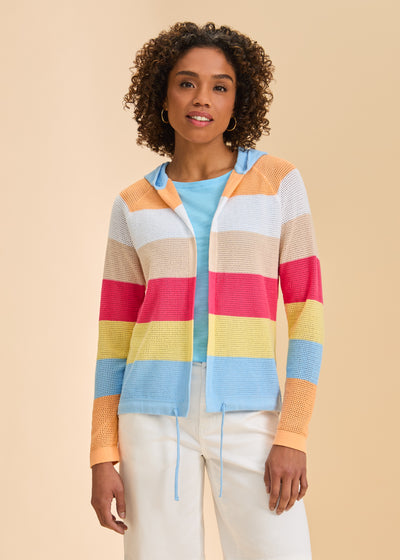 Striped Hooded Cardigan French Dressing Jeans