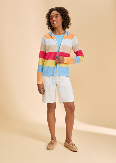 Striped Hooded Cardigan French Dressing Jeans