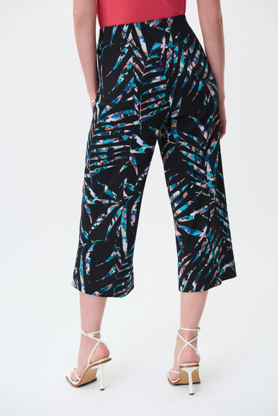 Joseph Ribkoff Tropical Print Pull-On Culotte Pants Style 231276 