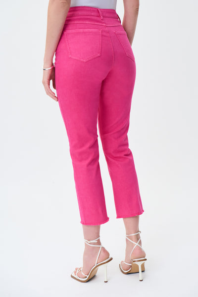 Joseph Ribkoff Coloured Frayed Hem Cropped Jeans Style 231925 