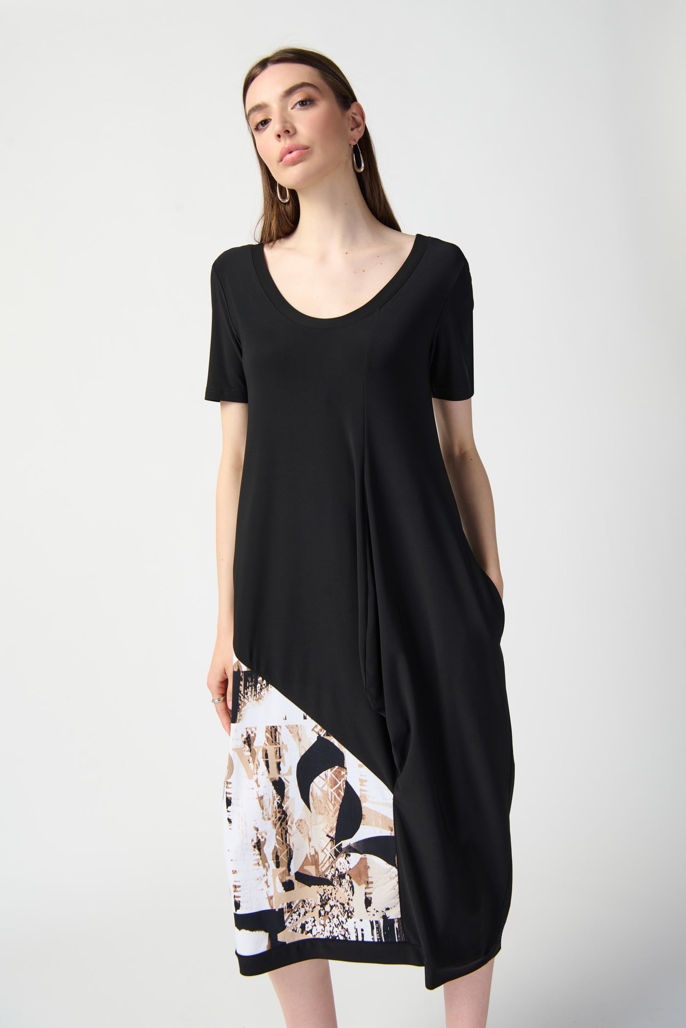 Joseph Ribkoff Abstract Print Silky Knit Cocoon Dress 