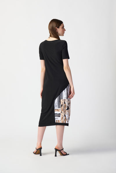 Joseph Ribkoff Abstract Print Silky Knit Cocoon Dress 