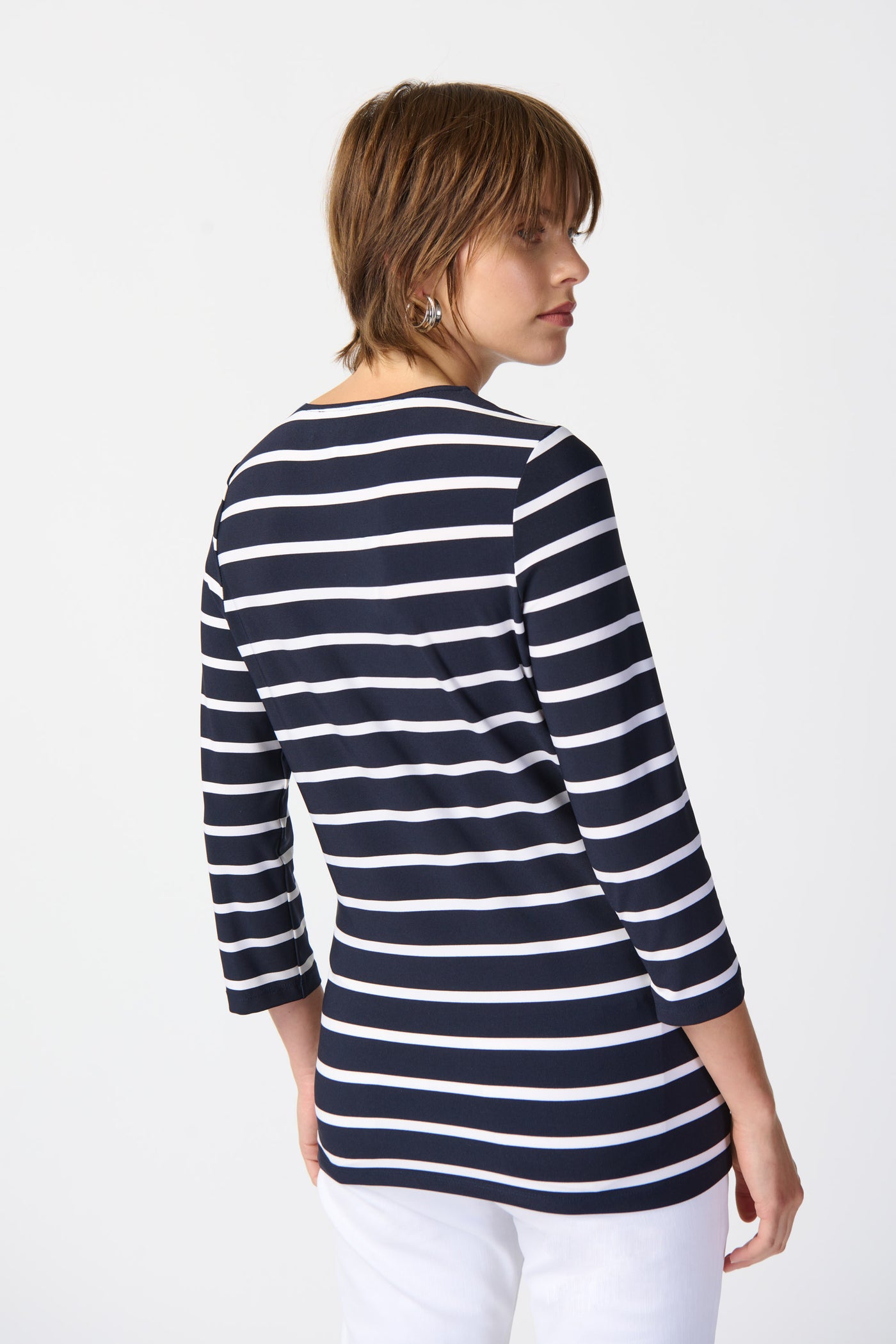 Joseph Ribkoff Striped Silky Knit Fitted Top 