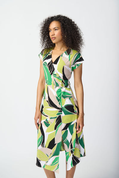 Joseph Ribkoff Tropical Print Silky Knit Dress 
