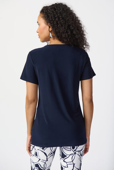 Joseph Ribkoff Silky Knit Top with Knot Detail 
