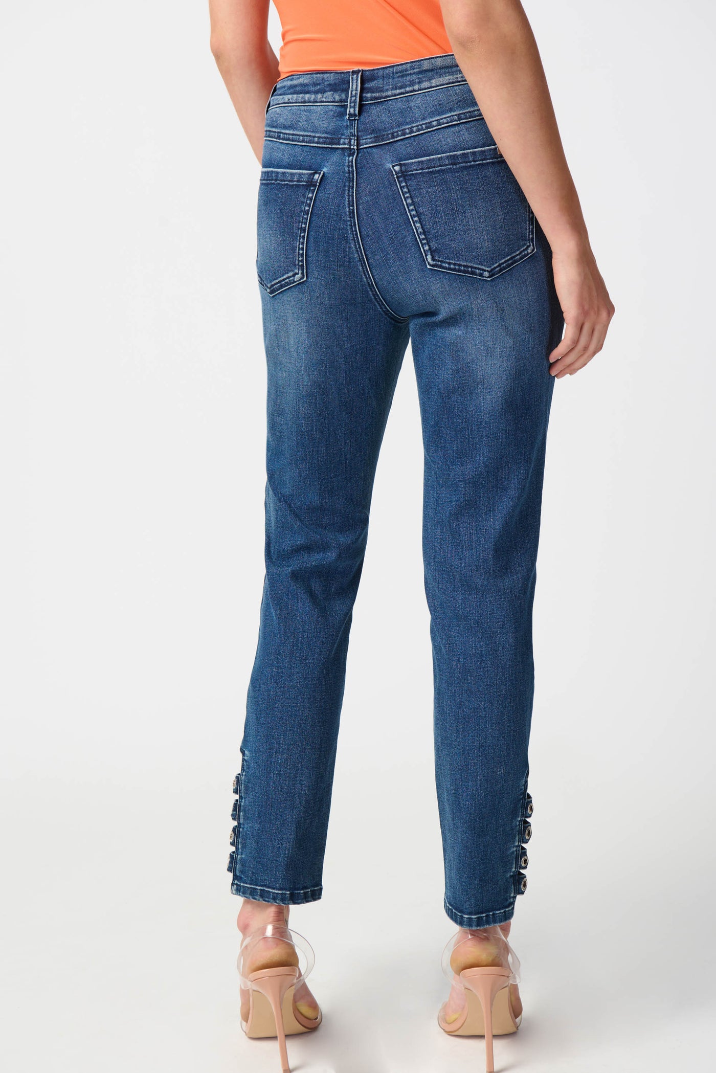 Joseph Ribkoff Classic Slim Jeans with Embellished Hem 
