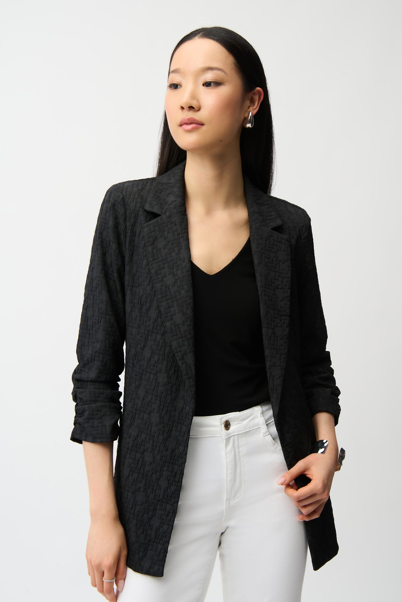 Woven Jacquard Texture Boxy Blazer Joseph Ribkoff