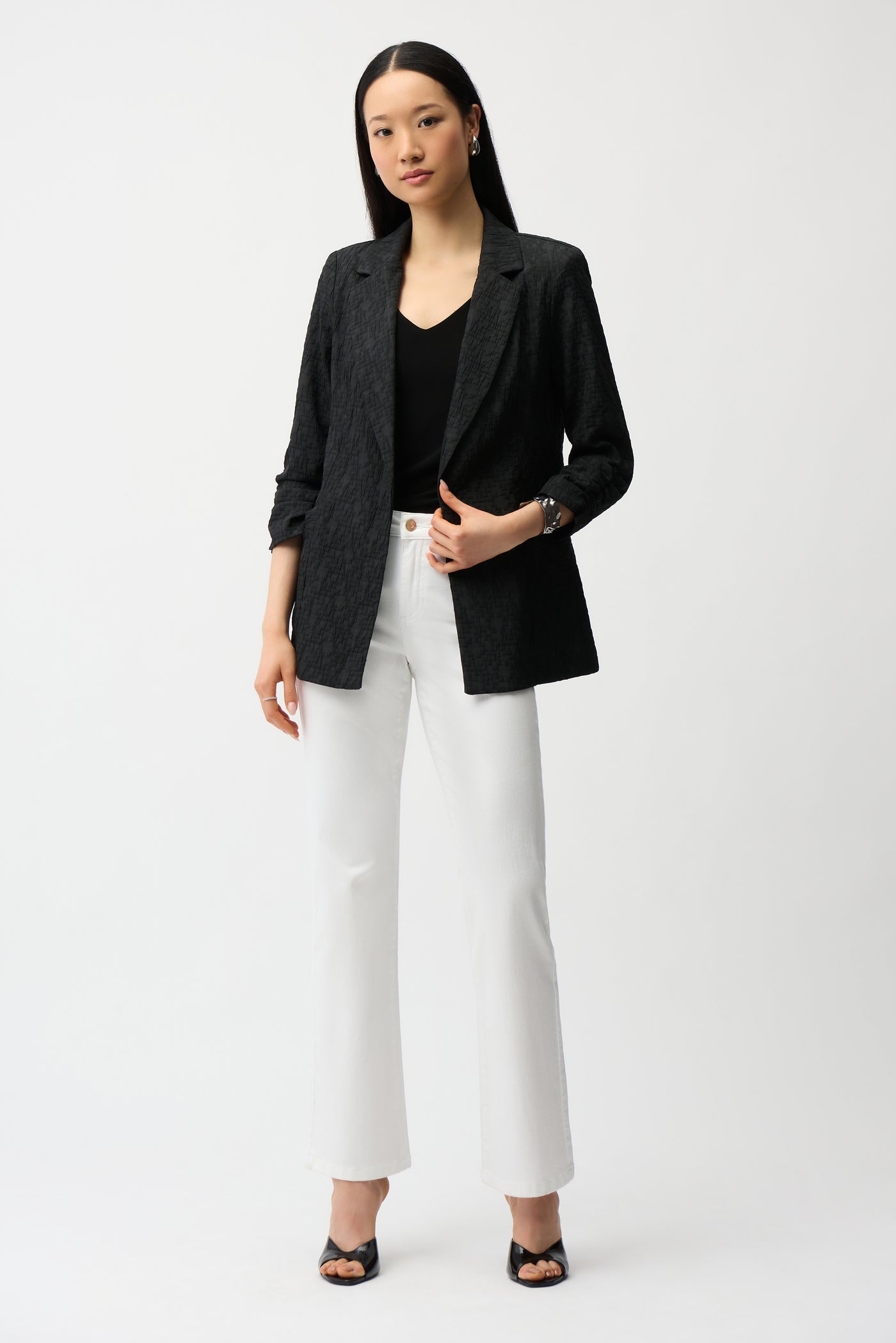 Woven Jacquard Texture Boxy Blazer Joseph Ribkoff