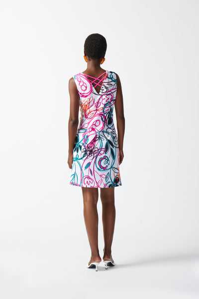Silky Knit Paisley Print A-Line Dress Joseph Ribkoff