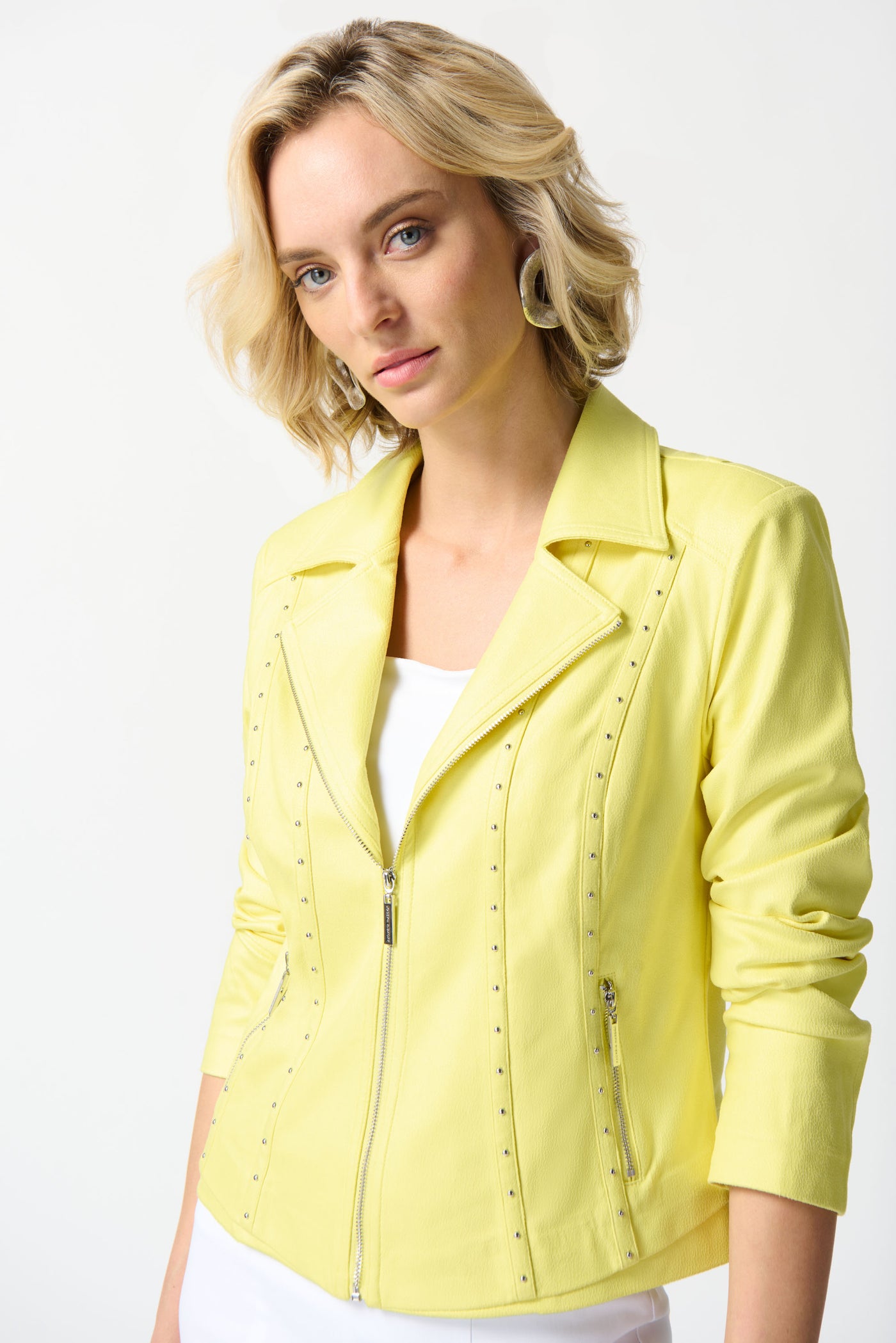 Joseph Ribkoff Foiled Suede Fitted Jacket 