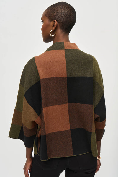 Plaid Jacquard Sweater Knit Top Joseph Ribkoff
