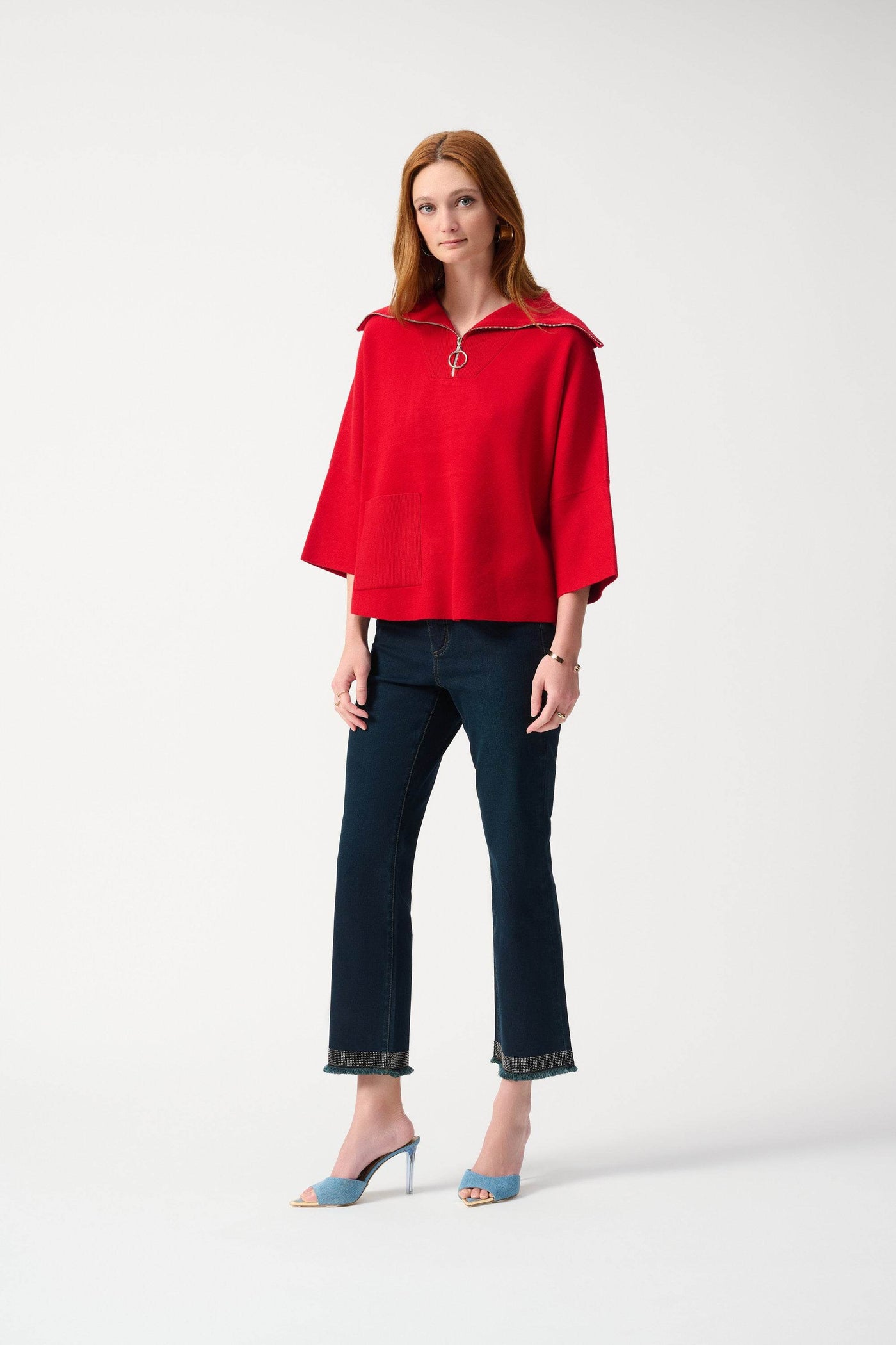 Jacquard Zipped Collar Sweater - Dream Pants