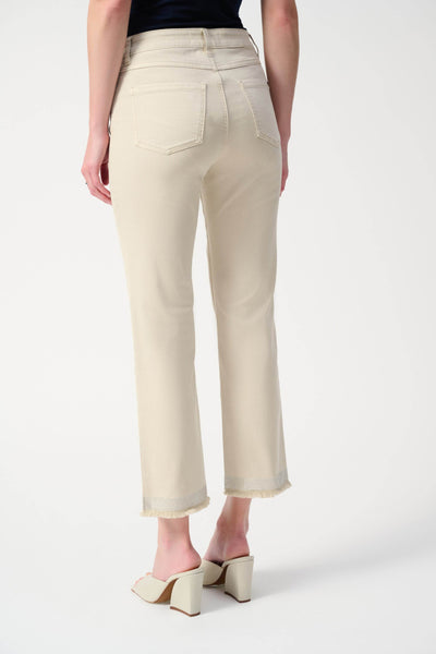Denim Straight Pants With Frayed Hem - Dream Pants