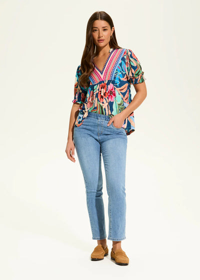 Basic Pull-On Straight Ankle French Dressing Jeans