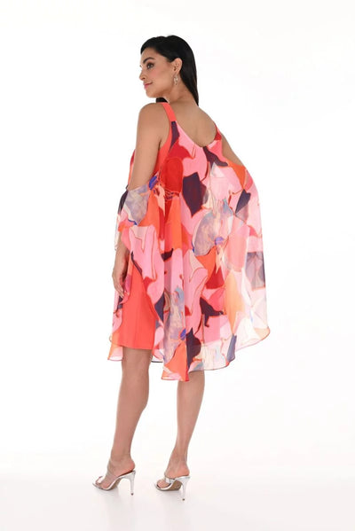 Frank Lyman Abstract Print Chiffon Dress 