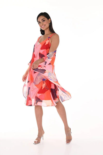 Frank Lyman Abstract Print Chiffon Dress 