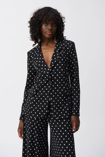 Silky Knit Dot Print Boxy Blazer - Dream Pants