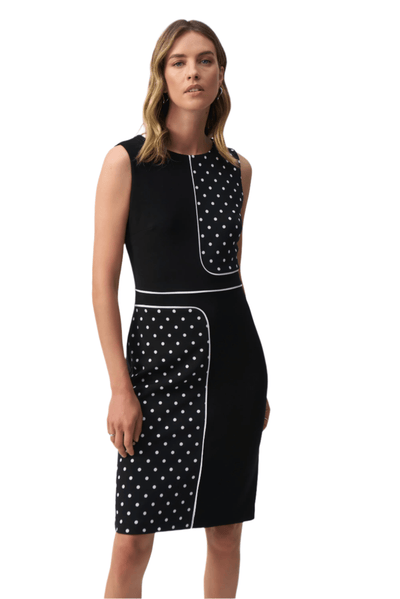 Silky Knit Dot Print Sleeveless Sheath Dress - Dream Pants