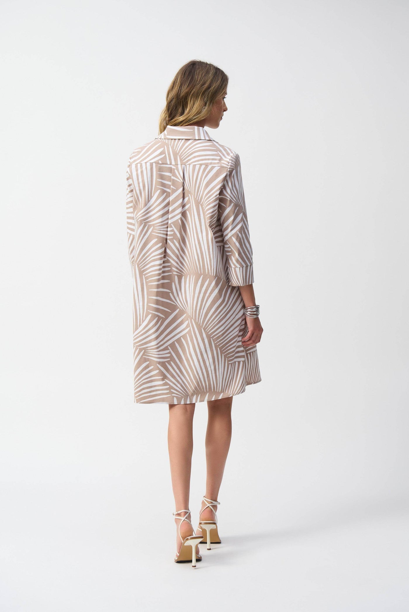 Stretch Poplin Tropical Print Shirt Dress - Dream Pants