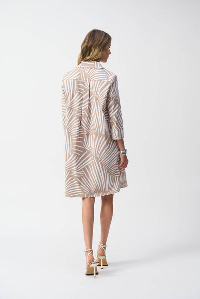 Stretch Poplin Tropical Print Shirt Dress - Dream Pants