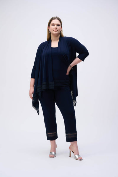 Silky Knit Straight Pants With Guipure Detail - Dream Pants