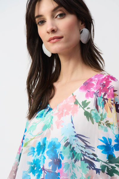 Chiffon Floral Print Poncho Top - Dream Pants