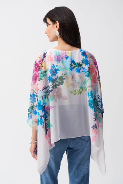 Chiffon Floral Print Poncho Top - Dream Pants