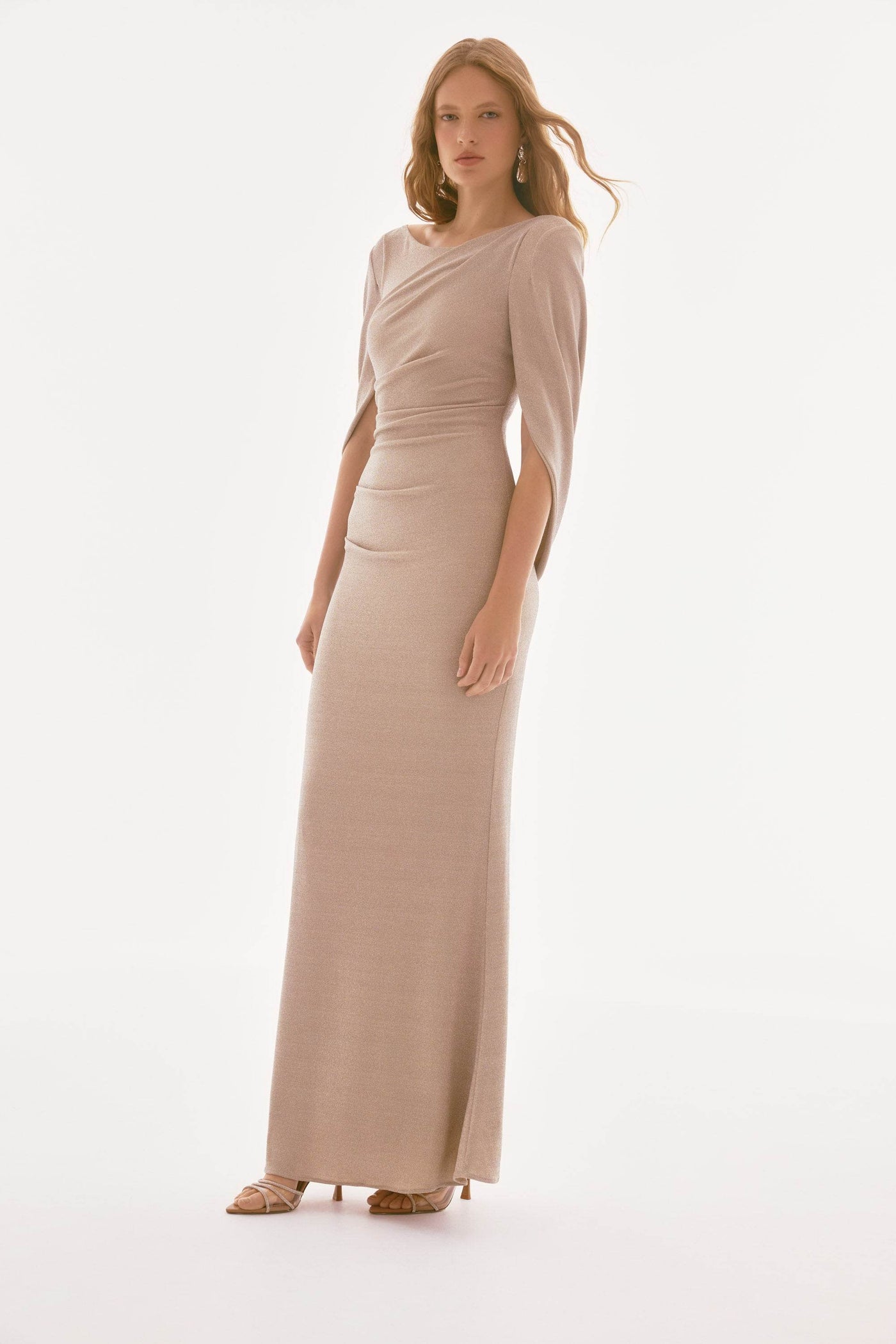 Lurex Knit Draped Trumpet Gown - Dream Pants