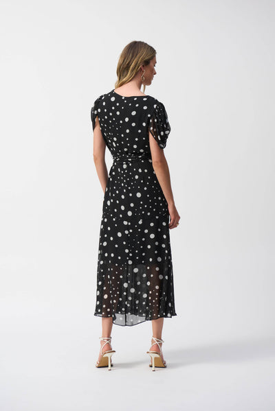 Chiffon Dot Print Wrap Dress - Dream Pants