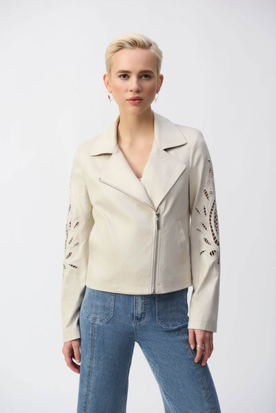 Foiled Faux-Suede Moto Jacket - Dream Pants
