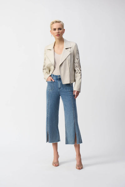 Foiled Faux-Suede Moto Jacket - Dream Pants