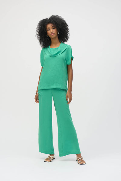 Gauze Cowl Neck Straight Top - Dream Pants