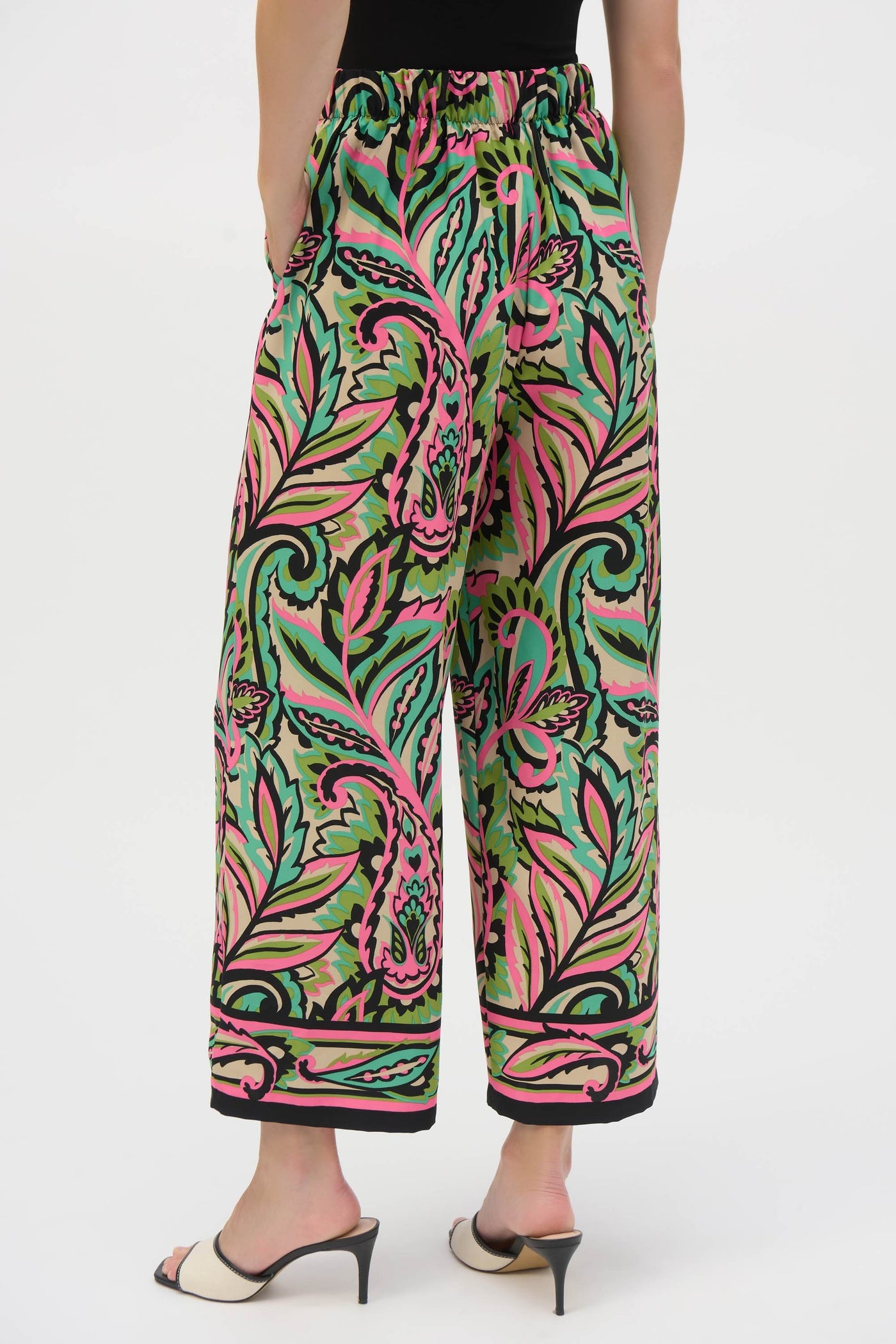 Woven Paisley Print Wide-Leg Pants - Dream Pants