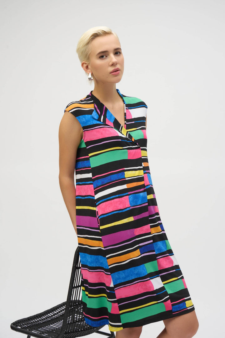 Silky Knit Stripe Print Trapeze Dress Style 252171 – Dream Pants