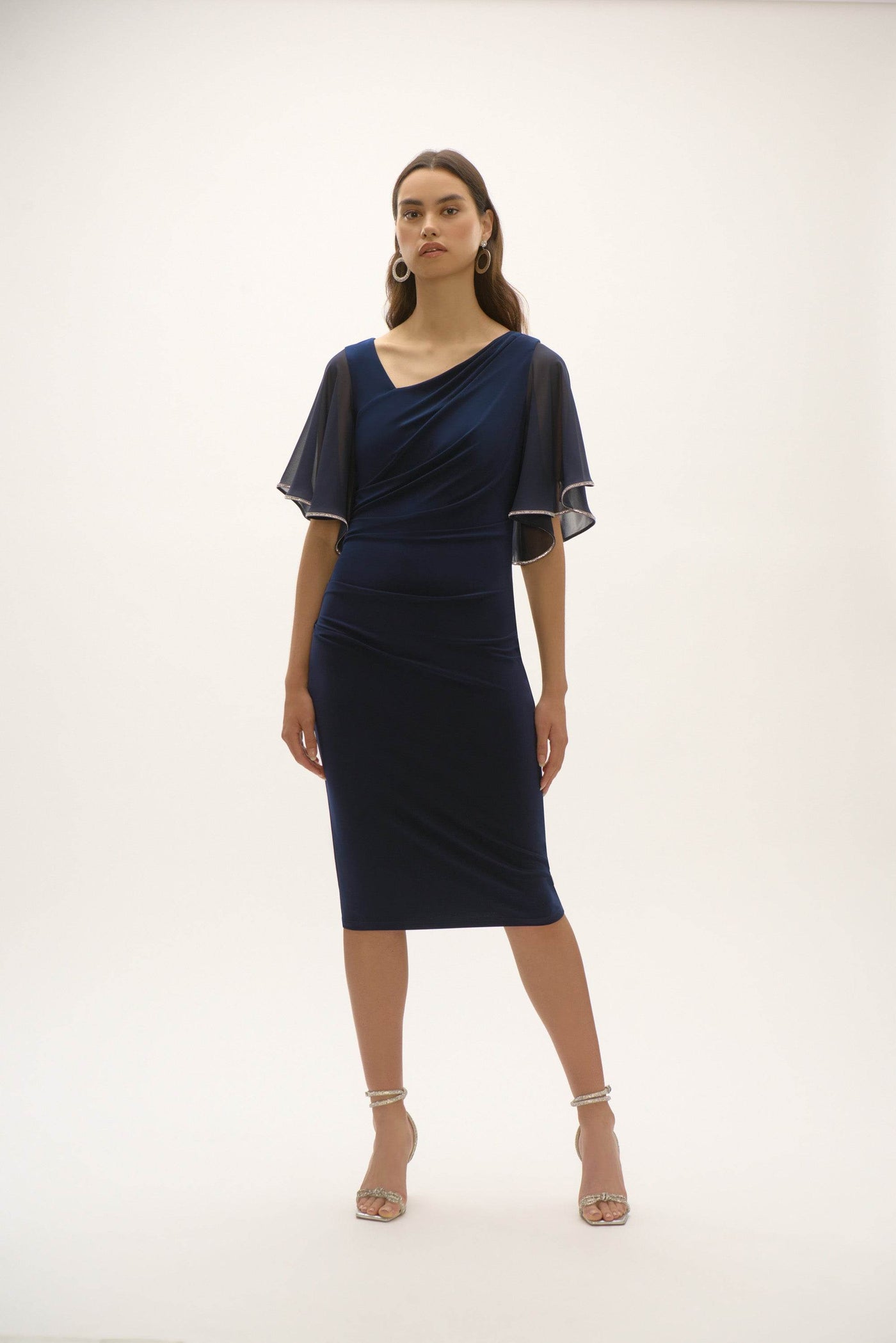 Signature Silky Knit And Chiffon Sheath Dress - Dream Pants
