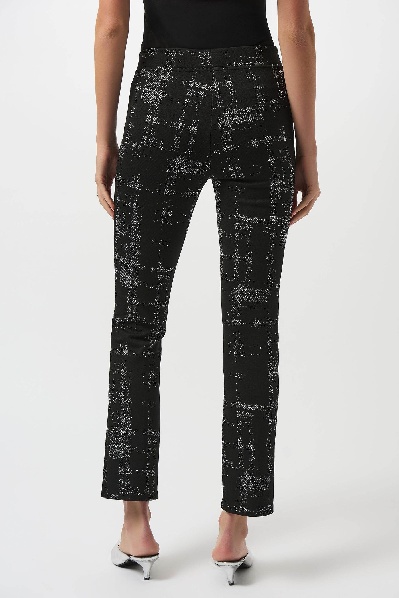 Jacquard Sweater Plaid Print Pull-On Pants - Dream Pants