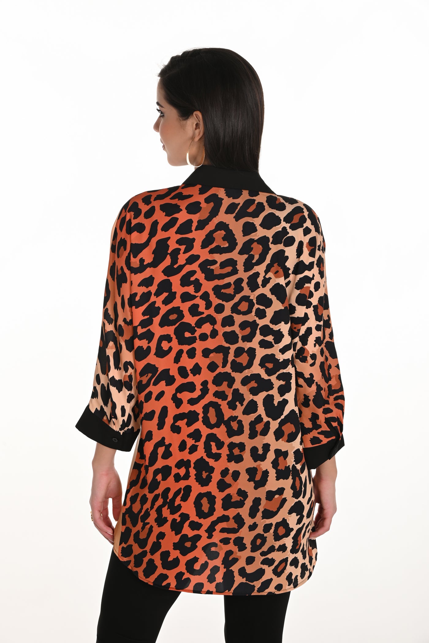 Leopard Button Closure Blouse Frank Lyman