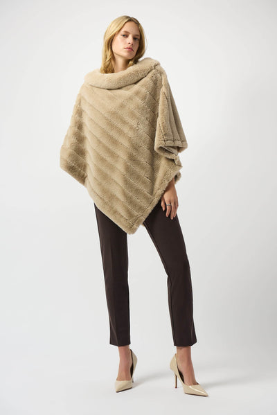Faux Fur Textured Stripe Poncho - Dream Pants