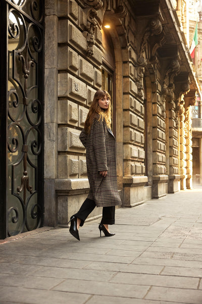 Wool Blend Plaid Double-Faced Coat - Dream Pants