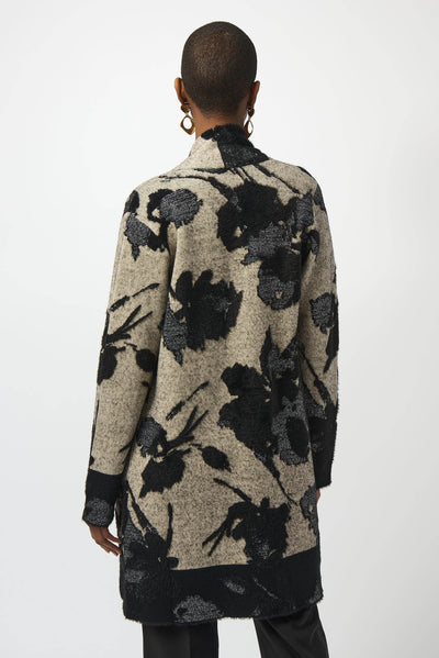 Abstract Jacquard Sweater Knit Long Cardigan - Dream Pants